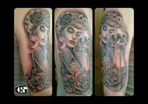 CATRINAS#CHICANAS#CHICAS#ROSAS#CALAVERA#CALAVERAS#CRANEOS#TATUAJES#REALISTAS#BRAZO#VALENCIA#TATUADOR#VALENCIANO#ESPAÑOL#RAFA#GRANELL#RGTATTOO#