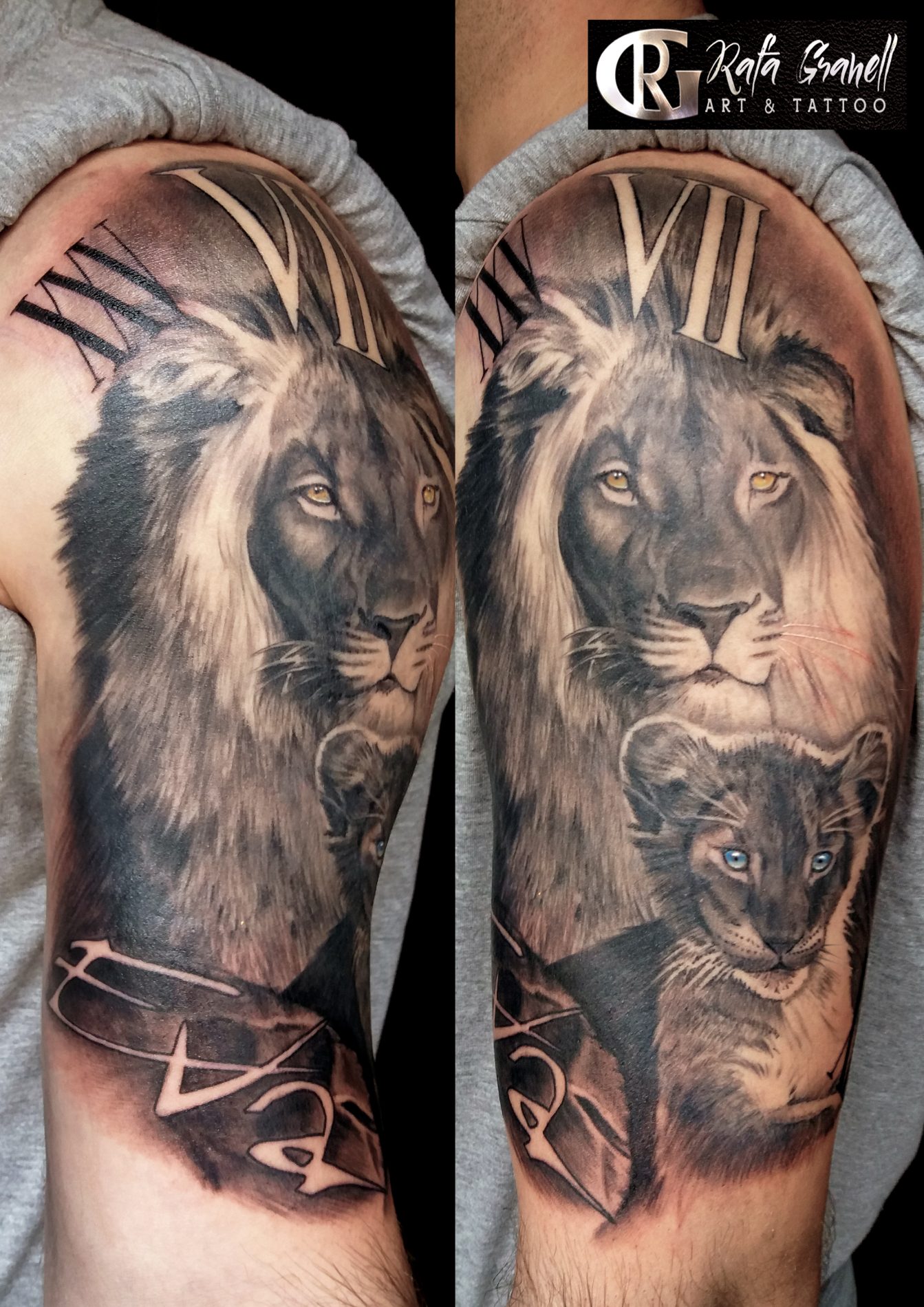 tatuajes#realistas#animales#leones#tattoo#leon#rey#selva#numeros#romanos#realista#brazo#hombro#valencia#tatuador#valenciano#español#tatuadores#valencianos#españoles#mejores#rafa#granell#rgtattoo#